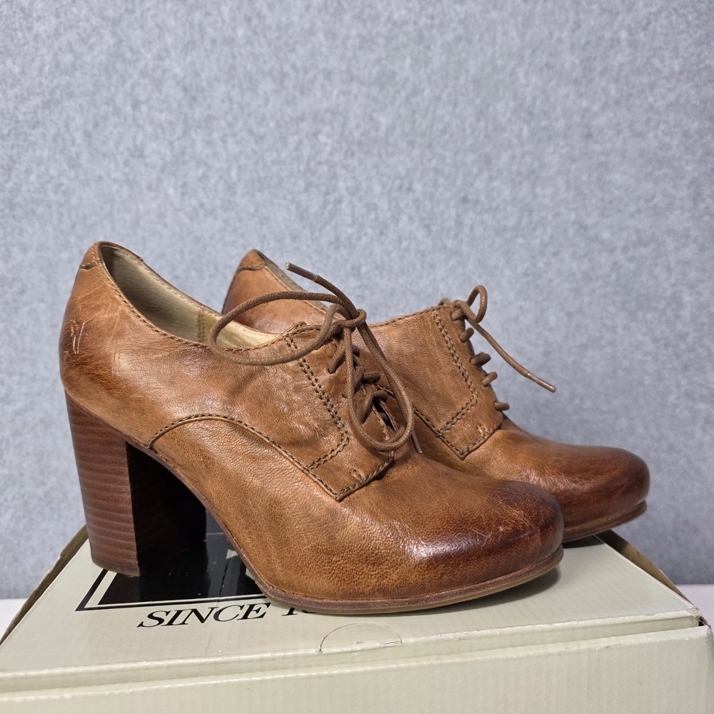 Frye Heel 7.5 Carson Heel Oxford Brown Lace Up